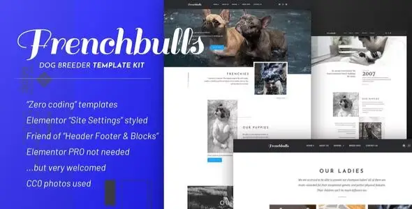 Frenchbulls – Dog Breeder Elementor Template Kit